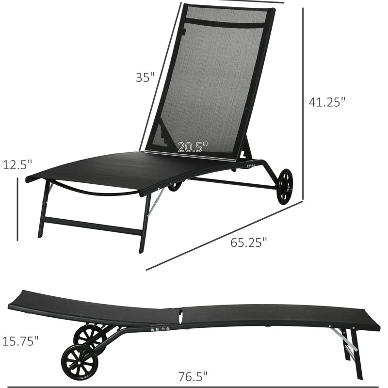 Comfy Patio Chairs, Low Seating Design, For Relaxing Outdoor Moments Beachside Lounge 2 Piece , With Wheels, Black Fabric