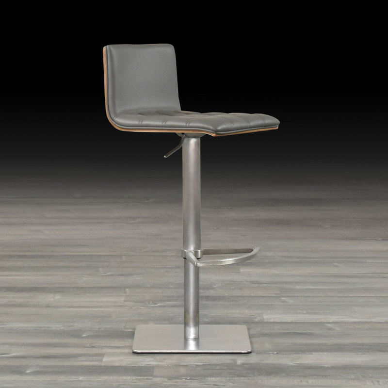 Tabouret de bar pivotant à hauteur ajustable Gruenwald, Gris