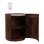 Table d'appoint décorative en bois nervuré avec dessus en marbre et compartiment de rangement - table de bout moderne étroite pour le salon ou la maison - 19,75 po, brun-1308559770-1308559771