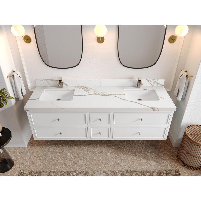 Meuble-lavabo double 72 po Roswell, Or Calacatta