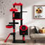 Gothic Cat Tree for Indoor Cats with 2 Cat Condos & 2, Dangling Balls