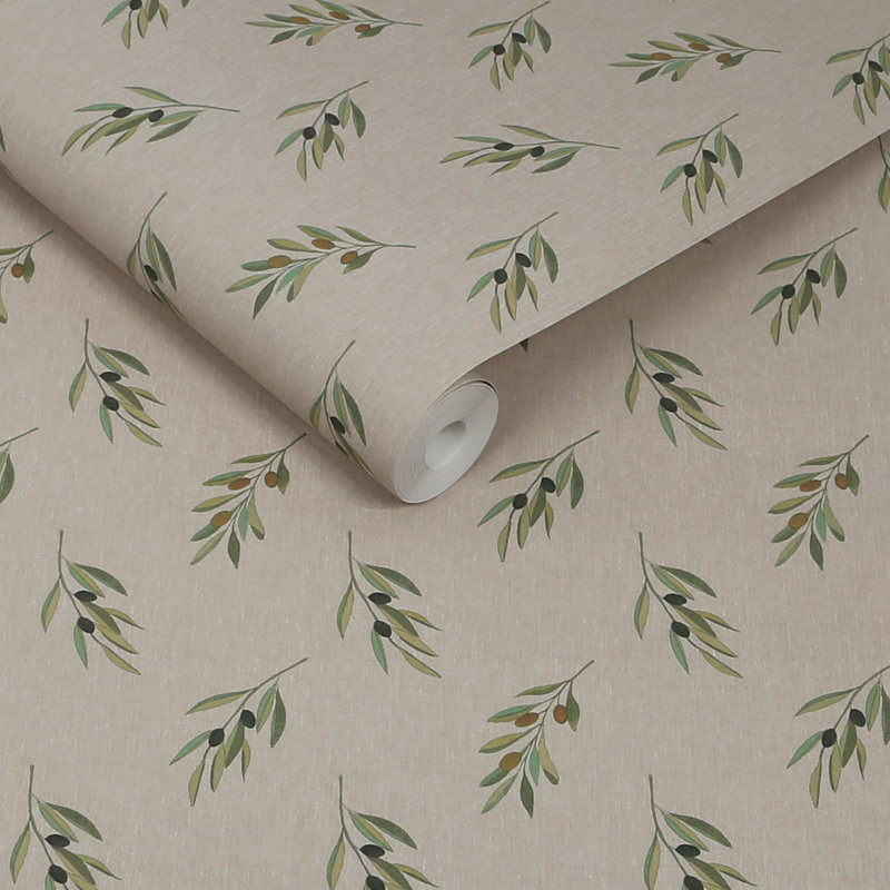 Sophie Allport Olive Branch Greenhouse Wallpaper, Brown