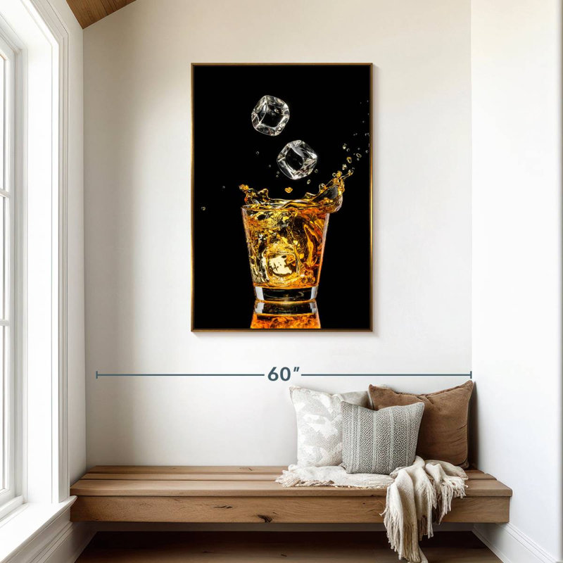 Whisky et glaçons, Floating Frame Gold, 29" x 43"