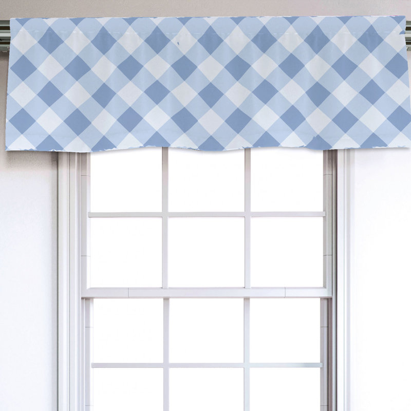 Sateen Geometric Ruffled Window Valance