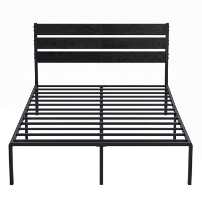 Kempst 42.5" Bed with Rustic Vintage Wood Headboard