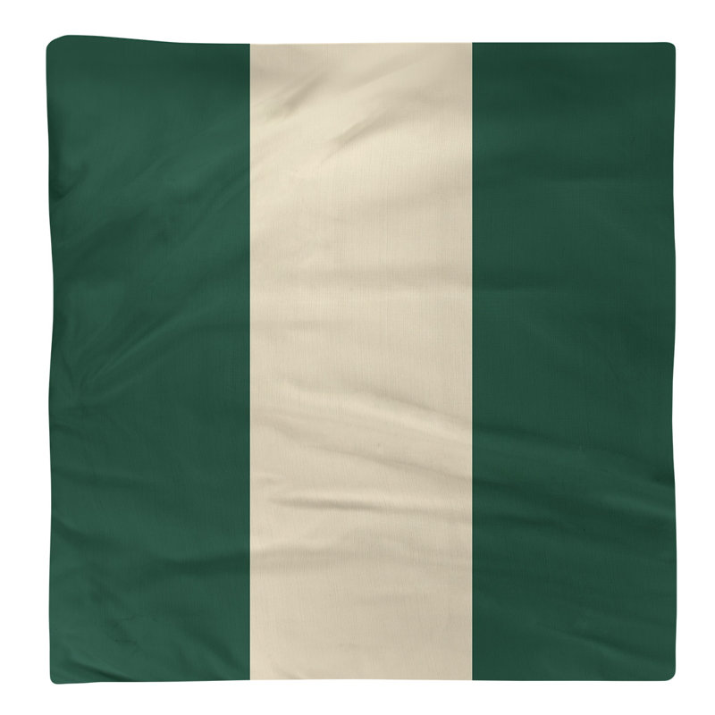 Striped Square Napkin, 10" x 10", Forest Green/Minnesota Wheat/Forest Green, Polyester