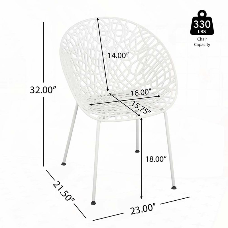 Outdoor Patio Club Chair,Dining Chair, White