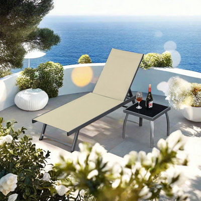 Chaise longue d'extérieur en alliage d'aluminium Njomza