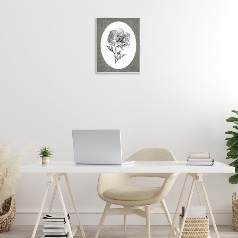 Art mural Anemone Sprig Vignette, par lettré et doublé