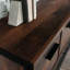 Brun polyvalent, compartiments cachés, deux tiroirs classeurs, bureau personnel, design contemporain, assemblage facile