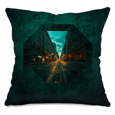Urban Street Scene Double Sided Throw Pillows