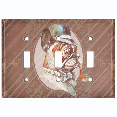Patterned 3 - Gang Toggle Light Switch Standard Wall Plate