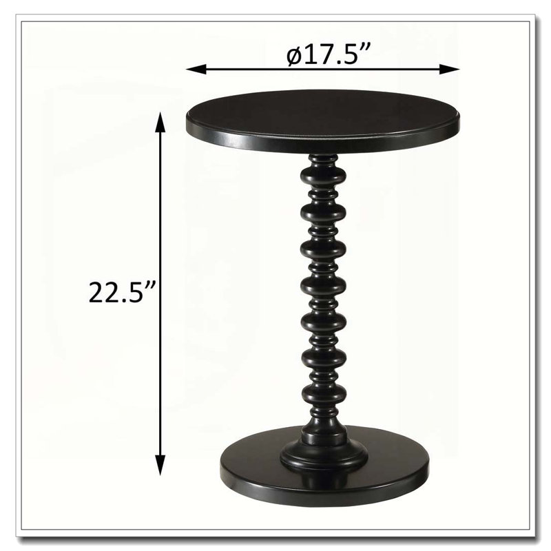 Table d'appoint ronde noire en bois, Noir