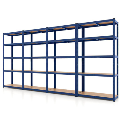 Costway 4 Pcs 5 Tier Adjustable Garage Shelving Unit With 2000 Lbs Max Load For Warehouse