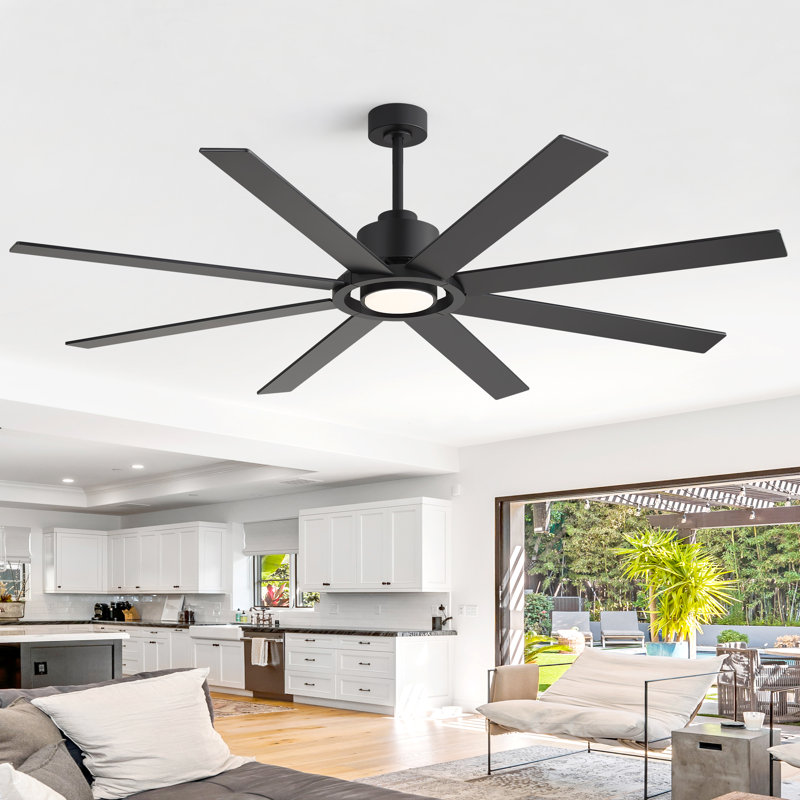 72" Large Ceiling Fan with Dimmable 3CCT LED Light and Remote, 6-Speed Reversible DC Motor