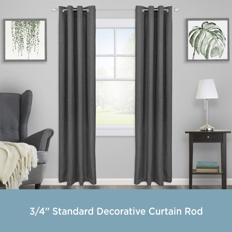 Mercer Brushed Nickel Adjustable Curtain Rod with Ball Finials
