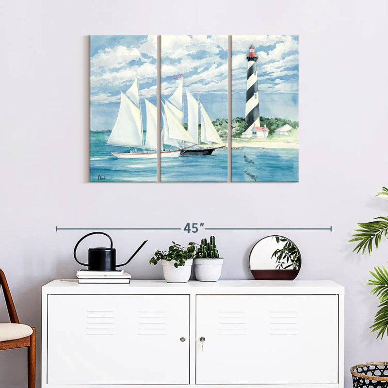 «Passing The Light», 3 pièces sur toile, H 24 po x l 38 po x P 1,25 po
