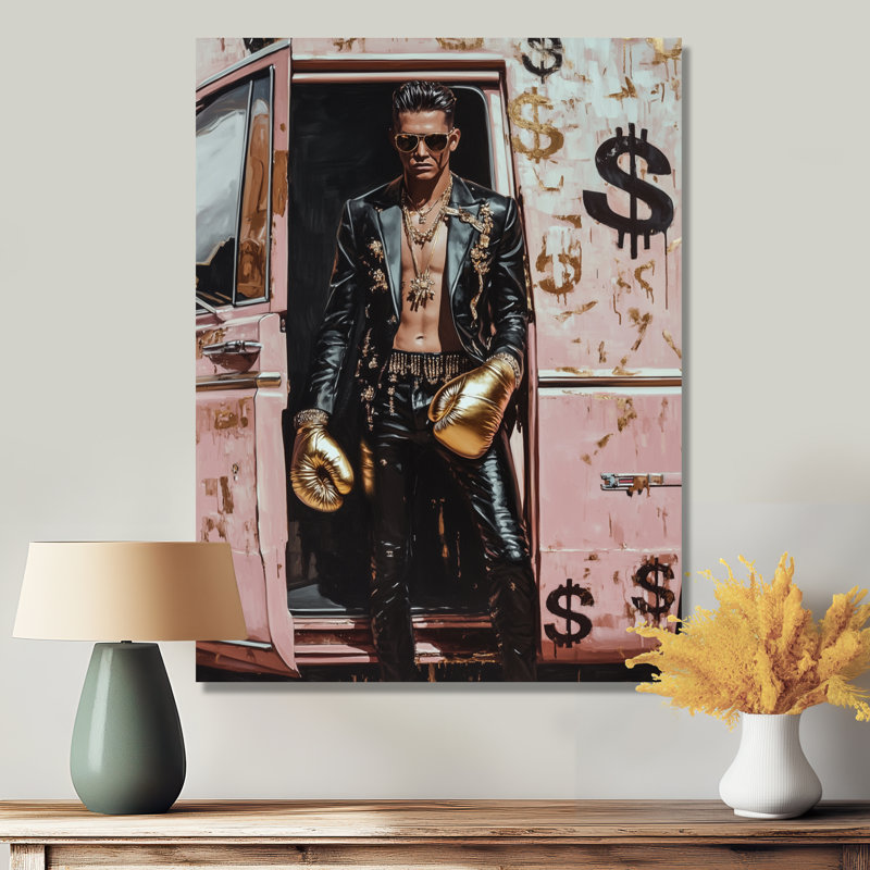 «G Series Gangster Man - Man Wall Art Living Room», Cadre photo noir, H 20 po x l 12 po