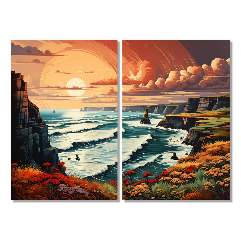 Irlande, falaises de Moher II, 36" H x 48" W, Wrapped Canvas, Does Not Apply
