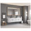 Miroir de salle de bain rectangulaire surdimensionné de 72 po x H 48 po à DEL avec cadre en aluminium noir mat et commandes tactiles intelligentes