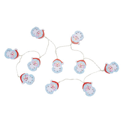 10-Count LED Santa Claus Christmas Fairy Lights 4ft Copper Wire