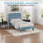 Upgraded Velvet Upholstered Platform Bed with Adjustable Headboard, Reinforced & Quiet Design, No Box Spring Needed, Sturdy Wood Slat Support, Easy Assembly-1138167107-1115971809