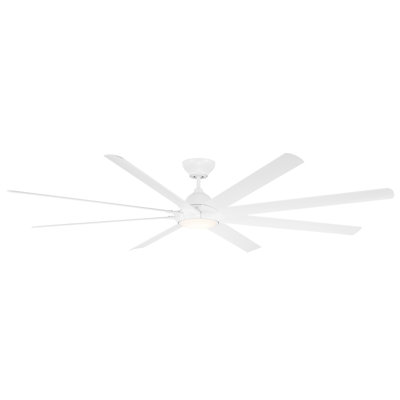 Hydra 9"6 8 - Blade Outdoor Smart Standard Ceiling Fan with Wall Control and Light Kit Included, Works With Alexa and iOS or Android App