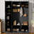 79"H 4-In-1 Hall Tree With 6 Cabinets, 4 Coat Hooks-1526129097