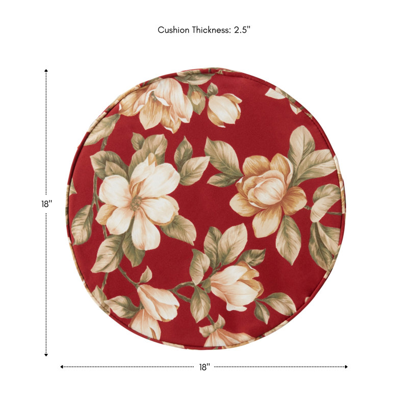 Outdoor Round Dining Chair Seat Pad, Roma Floral