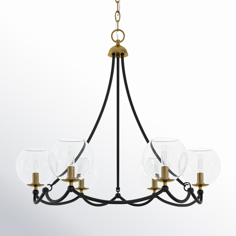 Lustre classique à 6 lumières avec abat-jour Merton