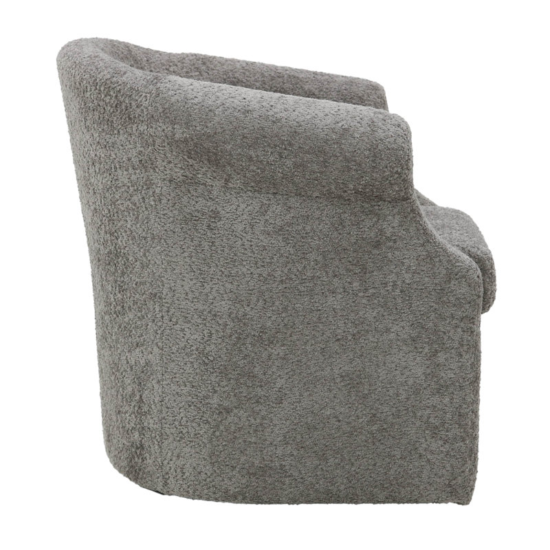 Fauteuil demi-tonneau pivotant l 3,5 po Buril, Mélange de polyester gris
