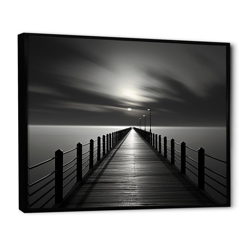 «Bridge To Nowhere Scenery III», reproduction sur toile, H 12 po x l 20 po x P 1 po, Cadre flottant noir