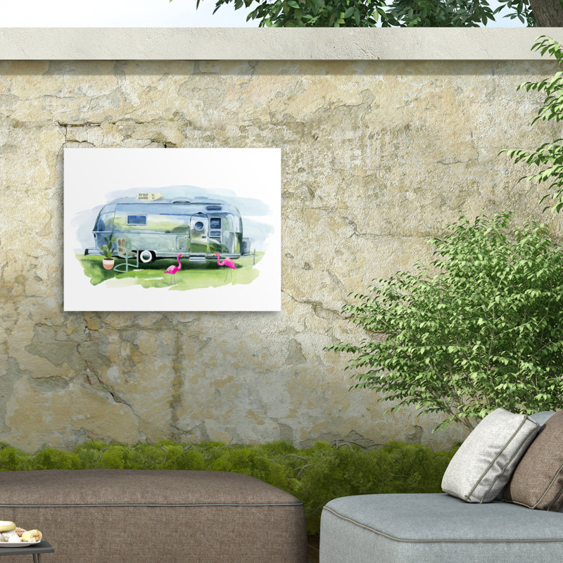 Annie Warren «Happy Camper I», décoration murale d'extérieur toutes saisons, L 19 po x H 14 po