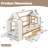 Twin-Sized House-Style Platform Bed With Drawers, Solid Wood House Bed With Shelves, Child-Friendly Design, White & Natural-653535913