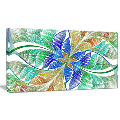 " Light Blue Fractal Stained Glass "