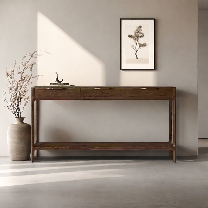 Console avec tiroirs, Brun