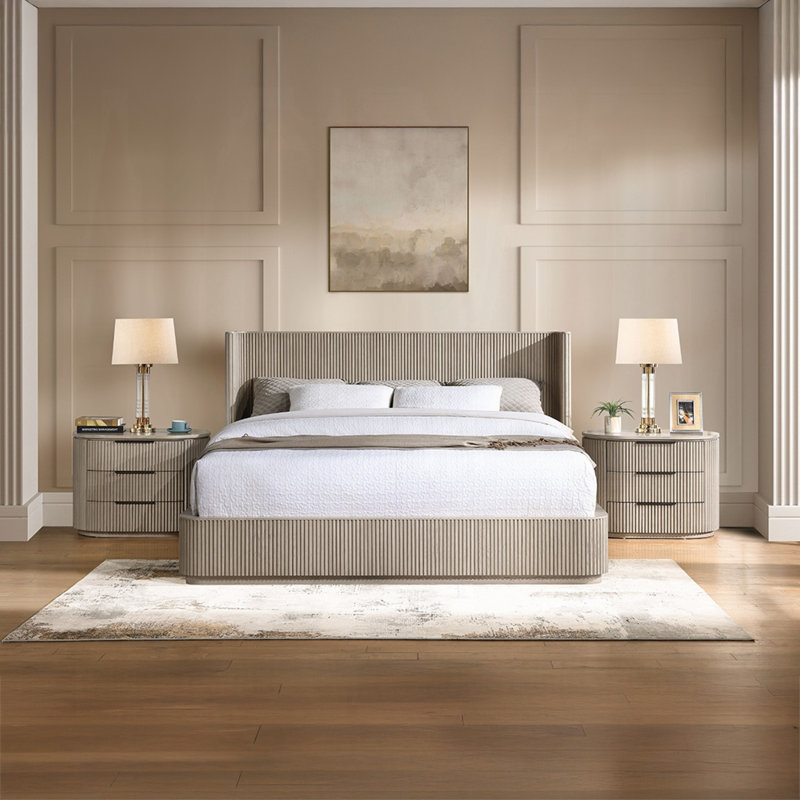 Ensemble de chambre à coucher 3 pièces Leanna, Grand