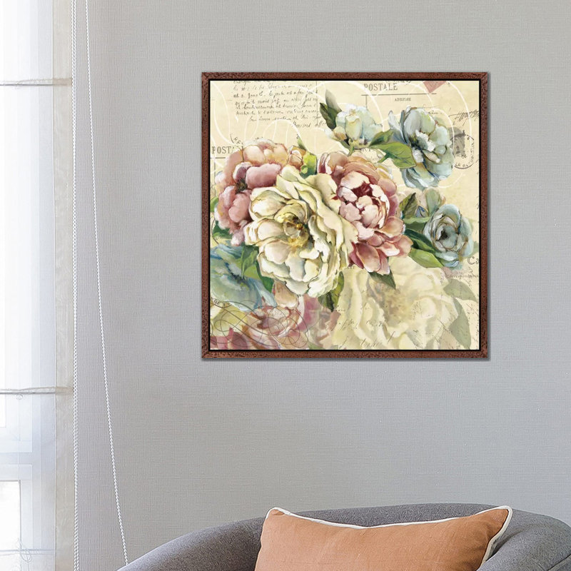 Scented Letter II 1 Piece Wall Art on Canvas, 66.04 cm H x 66.04 cm W, Classic Brown Wood Framed