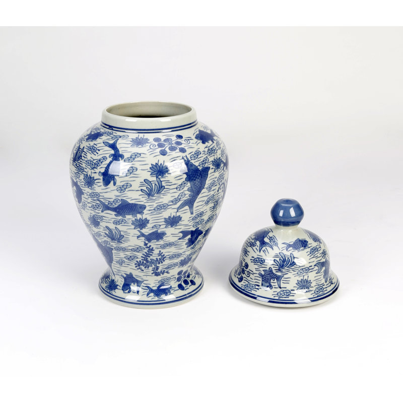 14'' Porcelain Ginger Jar