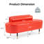 Banc de réception rouge en similicuir 53,5 po avec dossier bas-923668606