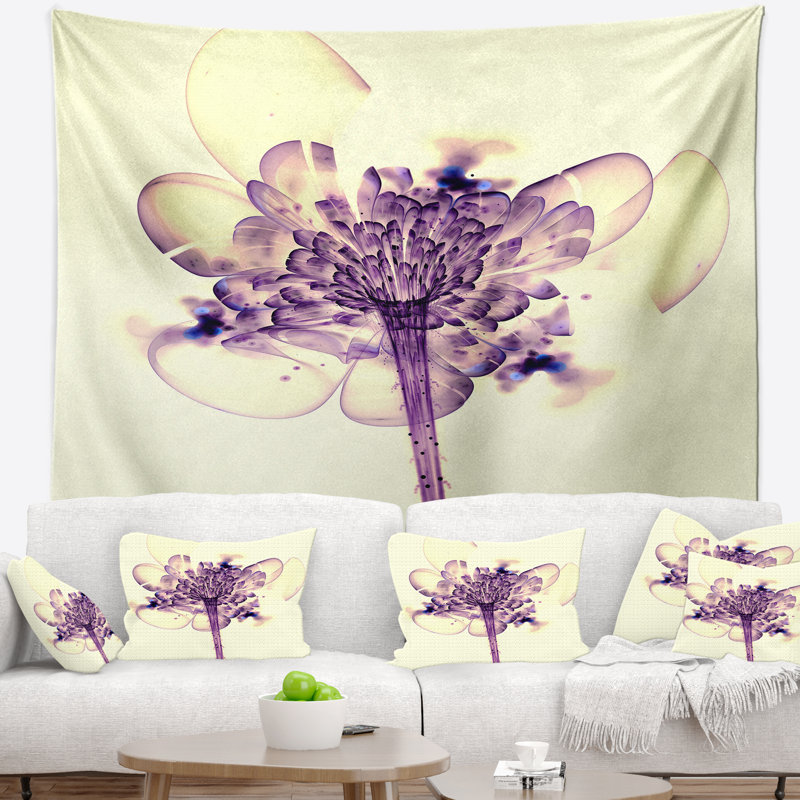 Tapisserie rose pâle floral, H 50 po x l 60 po