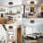 Flush Mount Ceiling Light, 12 Inch 2 Light Vintage Ceiling Light with Rippled Glass, Black Ceiling Fixture