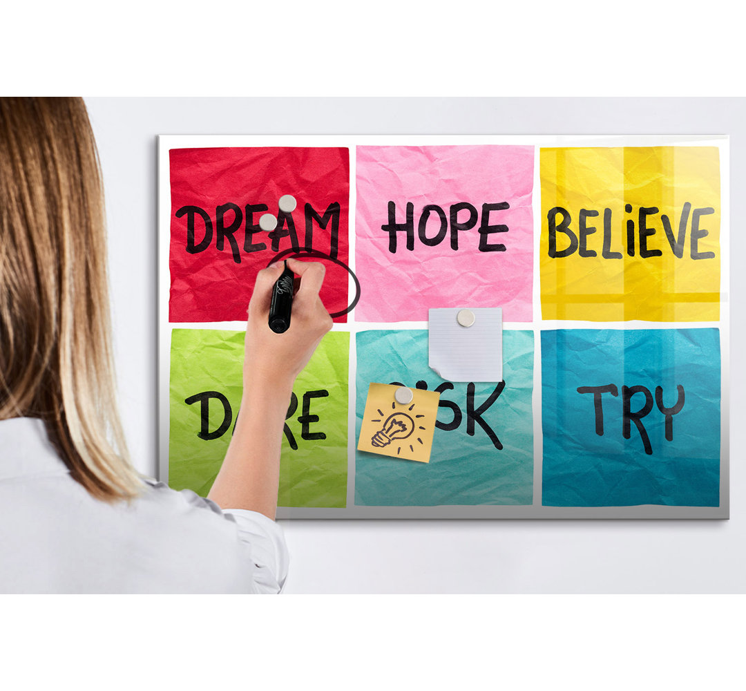 Magnetic Memo Board Whiteboard - 90 x 60 cm - With Marker and Magnets - Motivational board