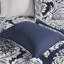 Édredon grand indigo en coton - Motif complexe et froissé - Literie 7 pièces avec broderie-119448589-119448591