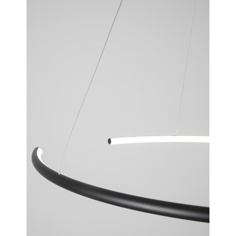1 - Light LED Geometric Pendant, Black