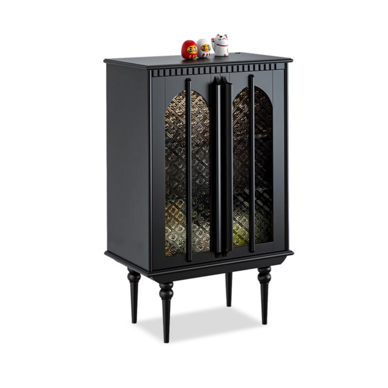 Black Solid + Manufactured Wood+Glass Display Cases