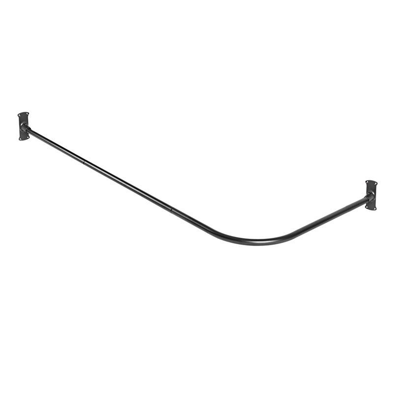 Tringle à rideau de douche d'angle en forme de L murale en aluminium antirouille Utopia Alley, 68 po x 28 po, Noir