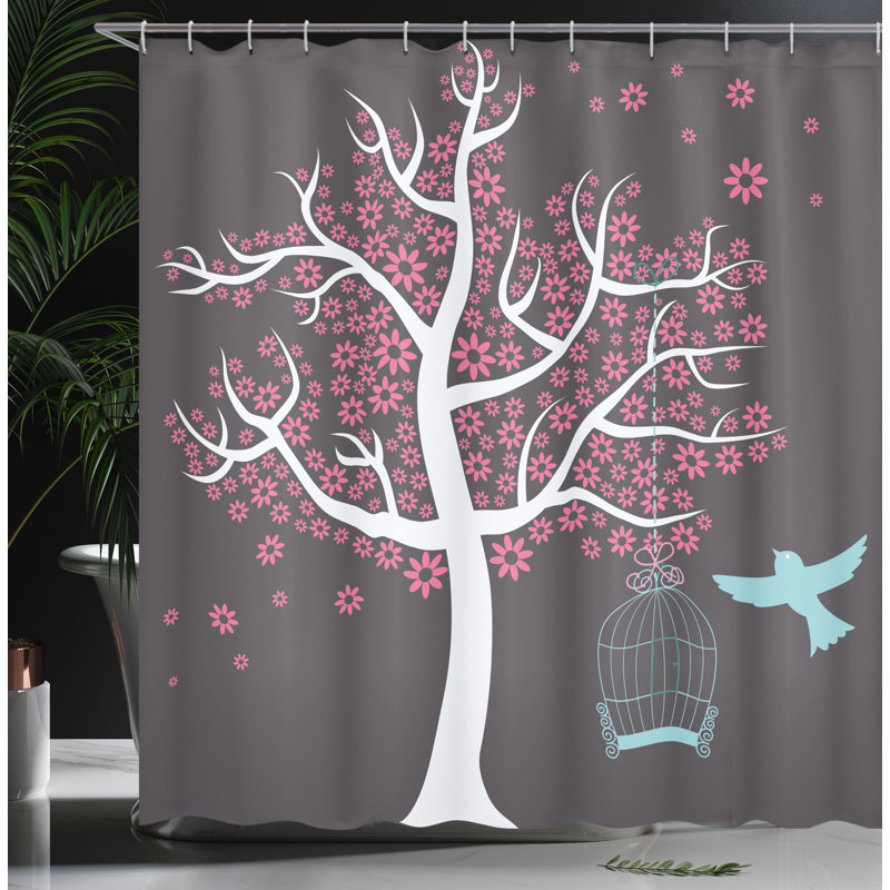 Shower Curtain with Hooks Included, 75"H x 69"W