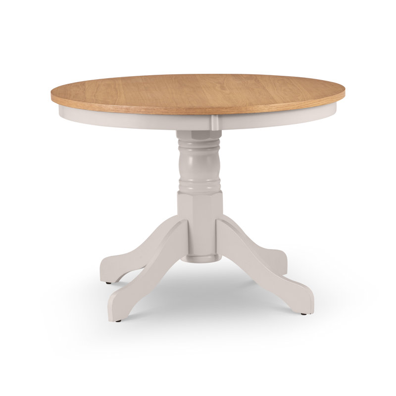 Conklin Round Solid Wood Base Dining Table, Grey