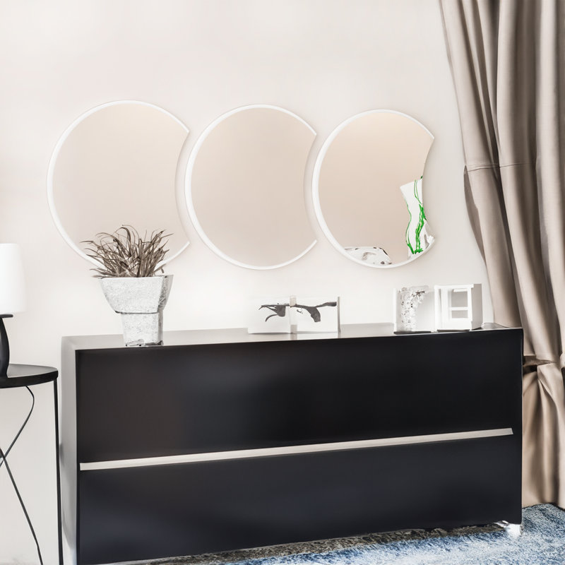Miroir en bois manufacturé, Blanc